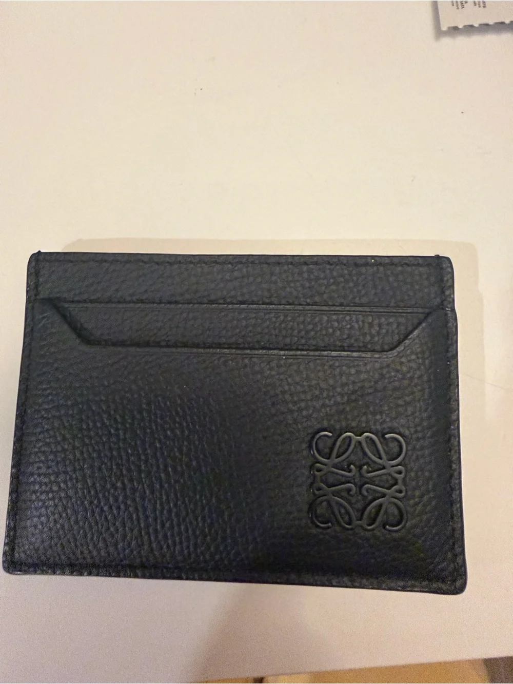 Loewe Anagram Card Holder Black Pebbled Calfskin Leather Wallet